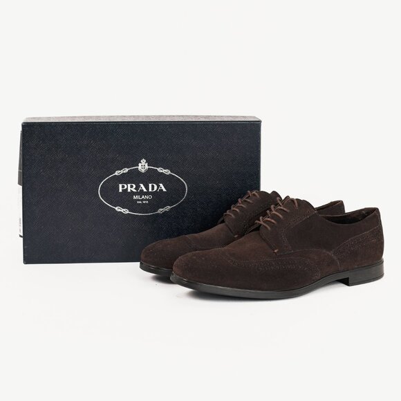 Prada Moro Suede Wingtip Derbies - Picture 10 of 10